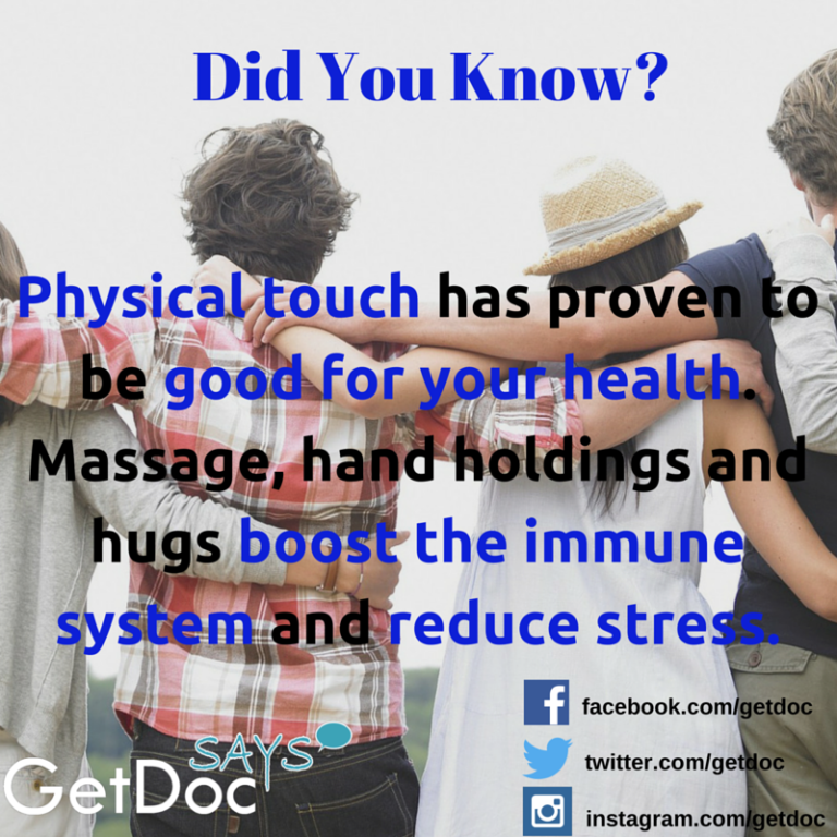 Benefits of physical touch GetDoc Says